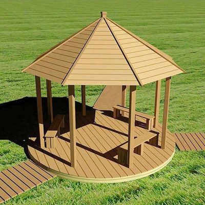 Un buon prezzo. Giardino WPC Gazebo legno plastica composito WPC Padiglione 10x10 piedi in linea