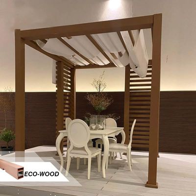 Un buon prezzo. Pergola commerciale in legno composito pergola esterna WPC resistente alla corrosione in linea